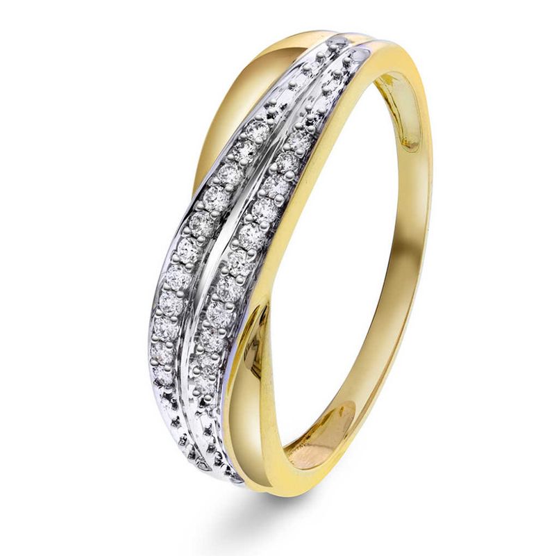 Ring i gull med diamanter 0,10 ct WP