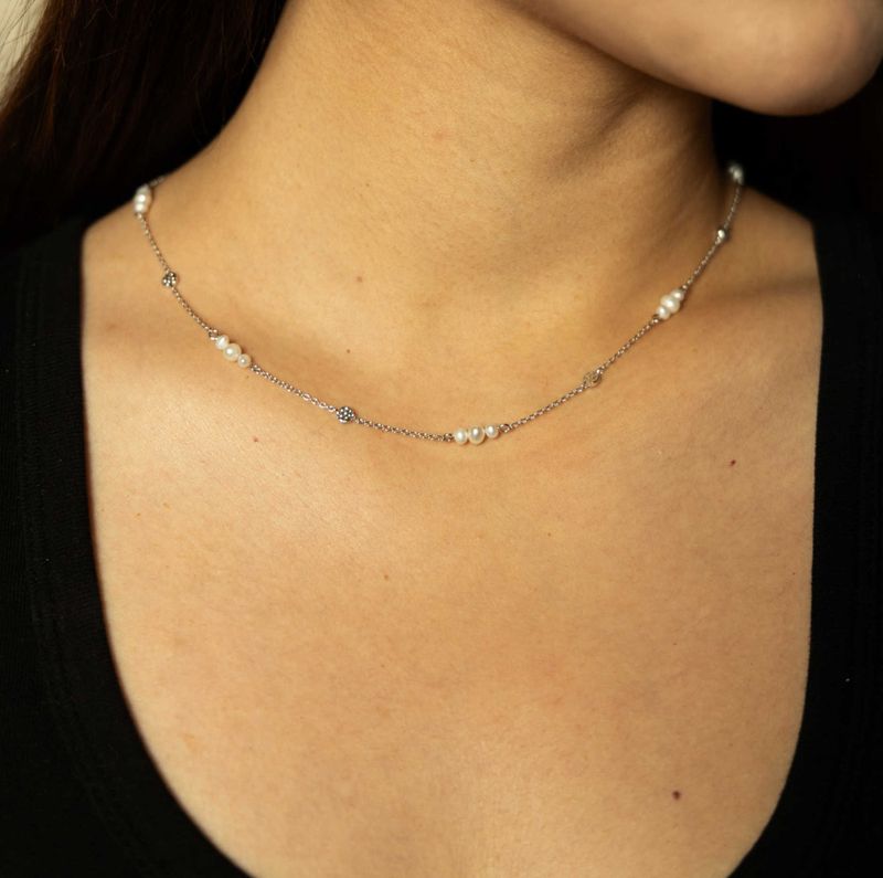 Fairy smykke i sølv med perler