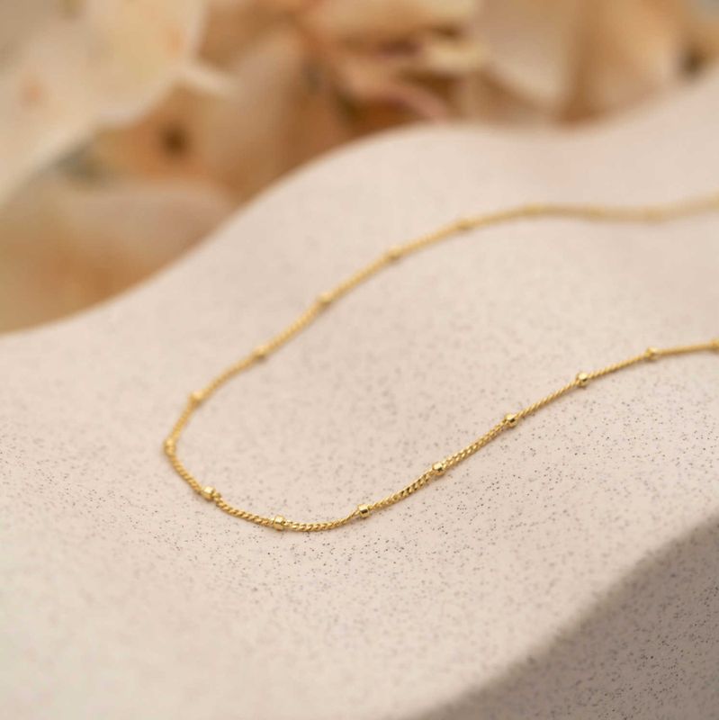 Panser kjede i sølv med kuler 50 cm