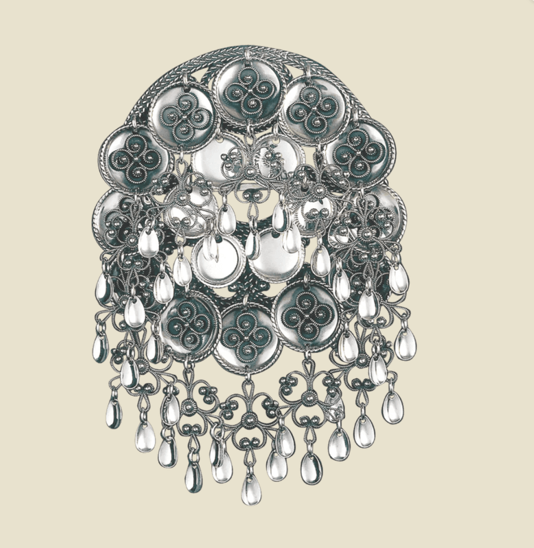 Sølje Rogaland med filigranlauv, oksidert