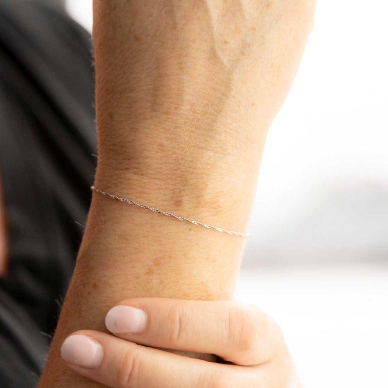 Singapore armbånd i sølv 1,2 mm 19 cm