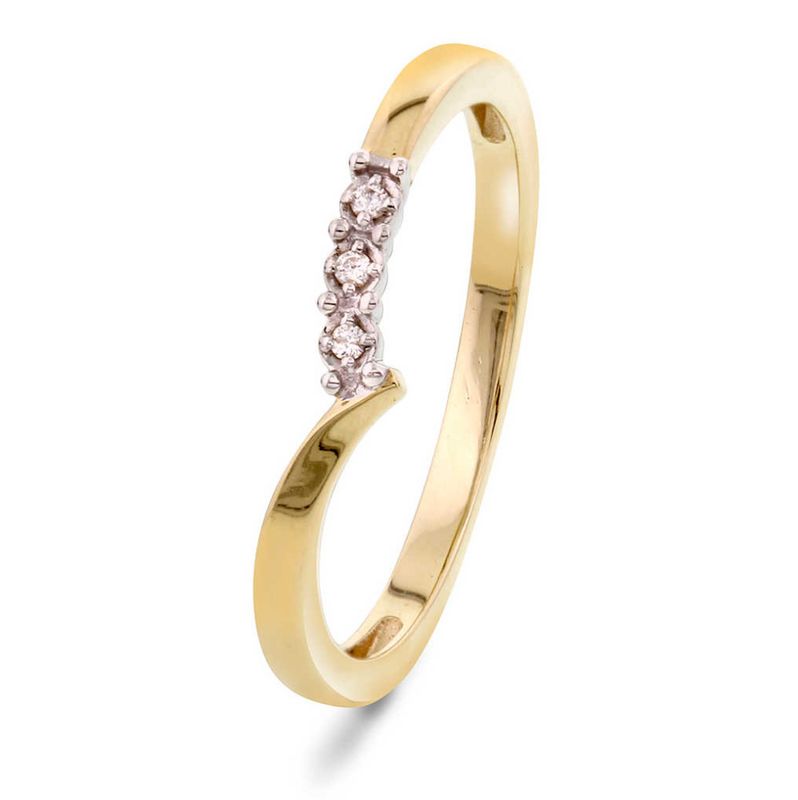 Ring i gull med diamanter 0,02 ct WP